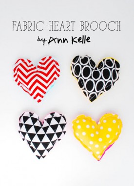 fabric heart brooch tutorial - Ann Kelle Ann Kelle